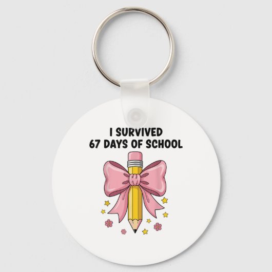 Ik heb 67 dagen school overleefd Six Seven Meme vo Sleutelhanger (Voorkant)
