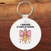 Ik heb 67 dagen school overleefd Six Seven Meme vo Sleutelhanger (Voorkant)