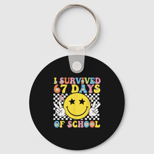 Ik heb 67 dagen school overleefd Six Seven Meme vo Sleutelhanger (Voorkant)