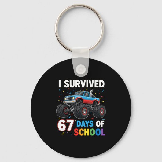 Ik heb 67 dagen school overleefd Six Seven Meme vo Sleutelhanger (Voorkant)