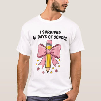 Ik heb 67 dagen school overleefd Six Seven Meme vo T-shirt