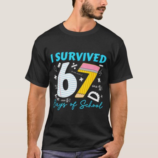 Ik heb 67 dagen school overleefd t-shirt (Voorkant)