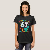 Ik heb 67 dagen school overleefd Trex Grappig 67 L T-shirt (Voorkant volledig)