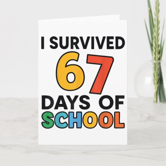 Ik heb 67 dagen van school overleefd Leraar Studen Kaart (Voorkant)