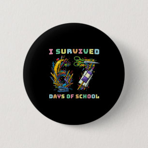 Ik heb 67 dagen wiskundeles overleefd Grappig voor Ronde Button 5,7 Cm