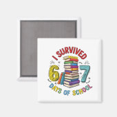Ik heb 6 7 dagen school overleefd 100ste dagen van magneet (Voorkant / Achterkant)
