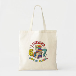 Ik heb 6 7 dagen school overleefd 100ste dagen van tote bag