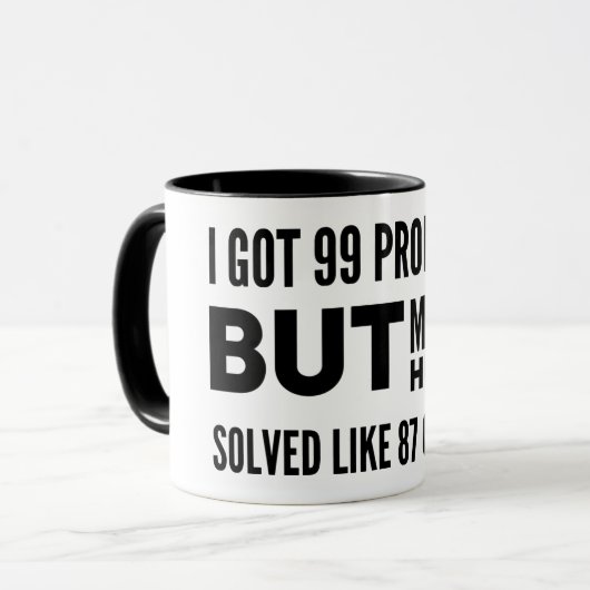Ik heb 99 problemen naast de keiharde mok van baas (Voorkant links)