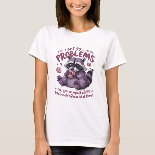 Ik Heb 99 Problemen Wasbeer T-shirt (Voorkant)