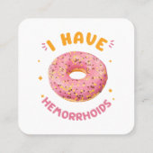 Ik heb aambeien vierkante visitekaartje (Achterkant)