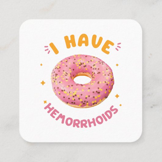 Ik heb aambeien vierkante visitekaartje (Achterkant)