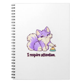 Ik heb aandacht nodig Cute Lila Kat Notitieboek