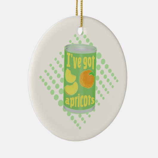 Ik heb abrikozen Tin fruit Keramisch Ornament (Rechts)