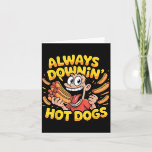 Ik heb ADHD, eet altijd Hot Dogs Leuke Meme Humor Kaart