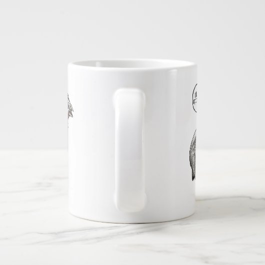 Ik heb adviezen (parelhoenders) grote koffiekop (Achterkant)