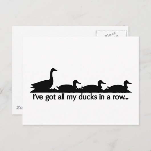 Ik heb al mijn eenden in een rij... briefkaart (Voorkant / Achterkant)