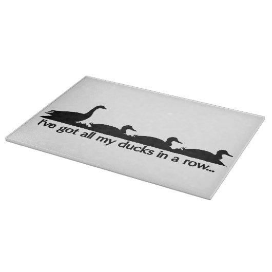 Ik heb al mijn eenden in een rij... snijplank (Hoek)