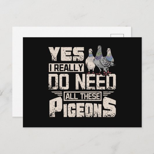 Ik heb alle raceduiven nodig briefkaart (Voorkant / Achterkant)