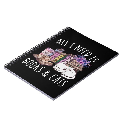 Ik heb alleen boeken en kattenkat nodig. notitieboek (Linkerzijde)