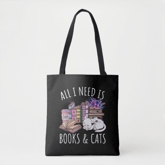 Ik heb alleen boeken en kattenkat nodig. tote bag (Voorkant)