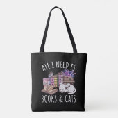 Ik heb alleen boeken en kattenkat nodig. tote bag (Achterkant)
