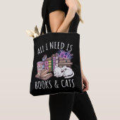 Ik heb alleen boeken en kattenkat nodig. tote bag (Dichtbij)
