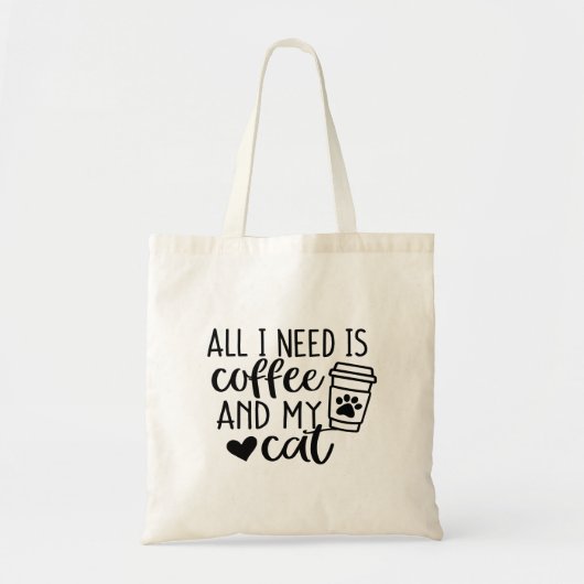 Ik heb alleen Coffee en mijn kat Canvas tas nodig (Voorkant)