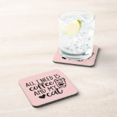 Ik heb alleen Coffee en mijn kat nodig Bier Onderzetter (Rechterzijde)