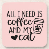 Ik heb alleen Coffee en mijn kat nodig Bier Onderzetter (Voorkant)