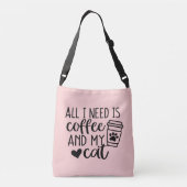 Ik heb alleen Coffee en mijn kat nodig Crossbody Tas (Achterkant)