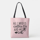 Ik heb alleen Coffee en mijn kat nodig Tote Bag (Achterkant)