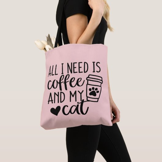 Ik heb alleen Coffee en mijn kat nodig Tote Bag (Dichtbij)