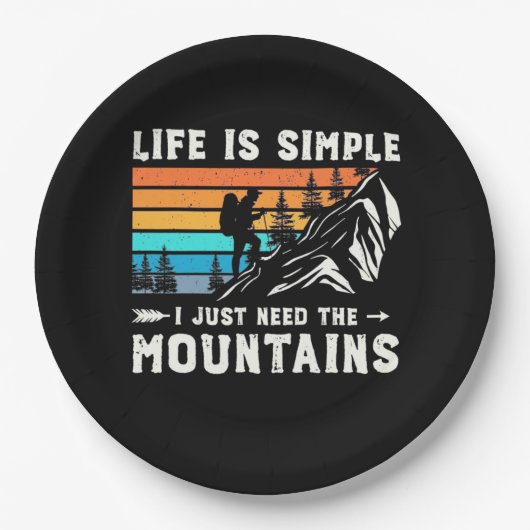 Ik heb alleen de bergen nodig papieren bordje (Voorkant)