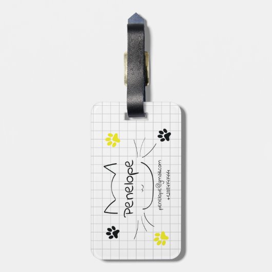 Ik heb alleen een kat en een kop koffie nodig. bagagelabel (Achterkant verticaal)