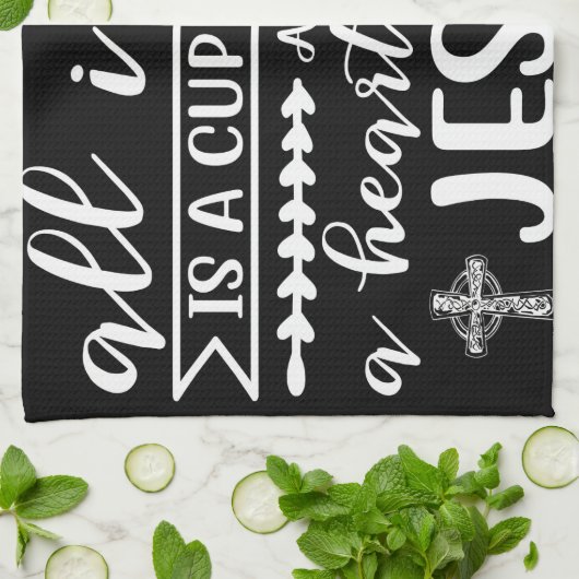 Ik heb alleen een koffiebeker nodig. theedoek (Gevouwen)