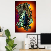 Ik heb alleen geld nodig | AI Art Poster (Thuiskantoor)