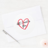 Ik heb alleen jou nodig ronde sticker (Envelop)