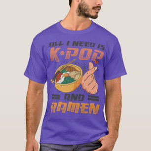 Ik heb alleen K-Pop en Ramen Finger Heart Kpop nod T-shirt