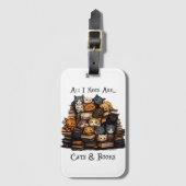 Ik heb alleen katten en boeken nodig bagagelabel (Voorkant (verticaal))