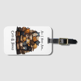 Ik heb alleen katten en boeken nodig bagagelabel