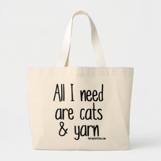 Ik heb alleen katten en garen nodig grote tote bag