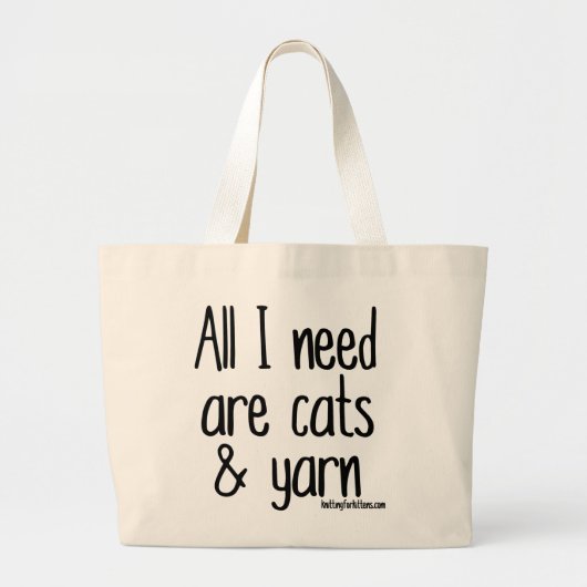 Ik heb alleen katten en garen nodig grote tote bag (Voorkant)