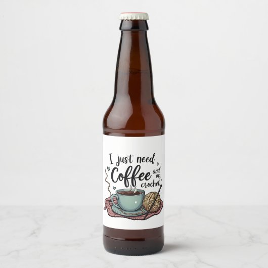 Ik heb alleen koffie en haakwerk nodig bier etiket (Voorkant)