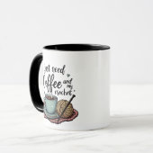 Ik heb alleen koffie en haken nodig mok (Voorkant links)