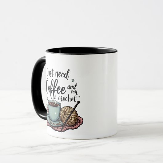 Ik heb alleen koffie en haken nodig mok (Voorkant links)