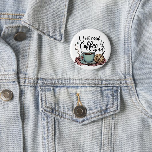 Ik heb alleen koffie en haken nodig ronde button 5,7 cm (In situ)