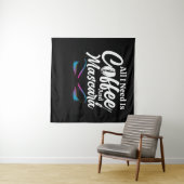 Ik heb alleen koffie en Mascara Makeup nodig. Wandkleed (In Situ (horizontaal))