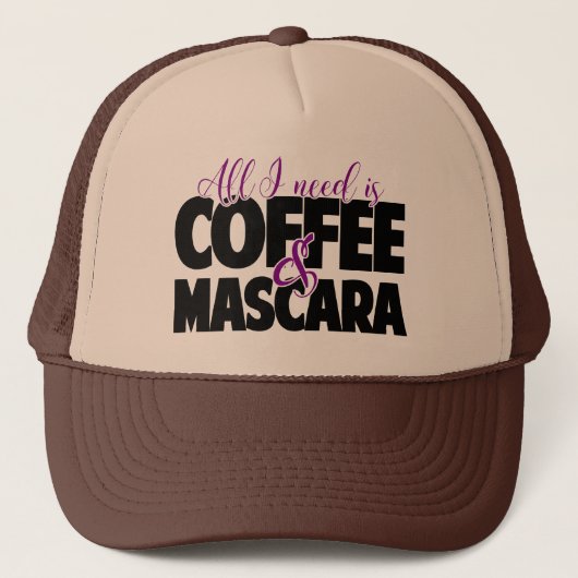 Ik heb alleen koffie en Mascara nodig Trucker Pet (Voorkant)