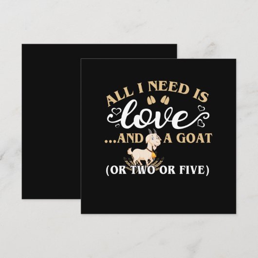Ik heb alleen liefde en een geit nodig kaart (Voorkant / Achterkant)