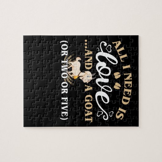 Ik heb alleen liefde en een geit nodig legpuzzel (Horizontaal)